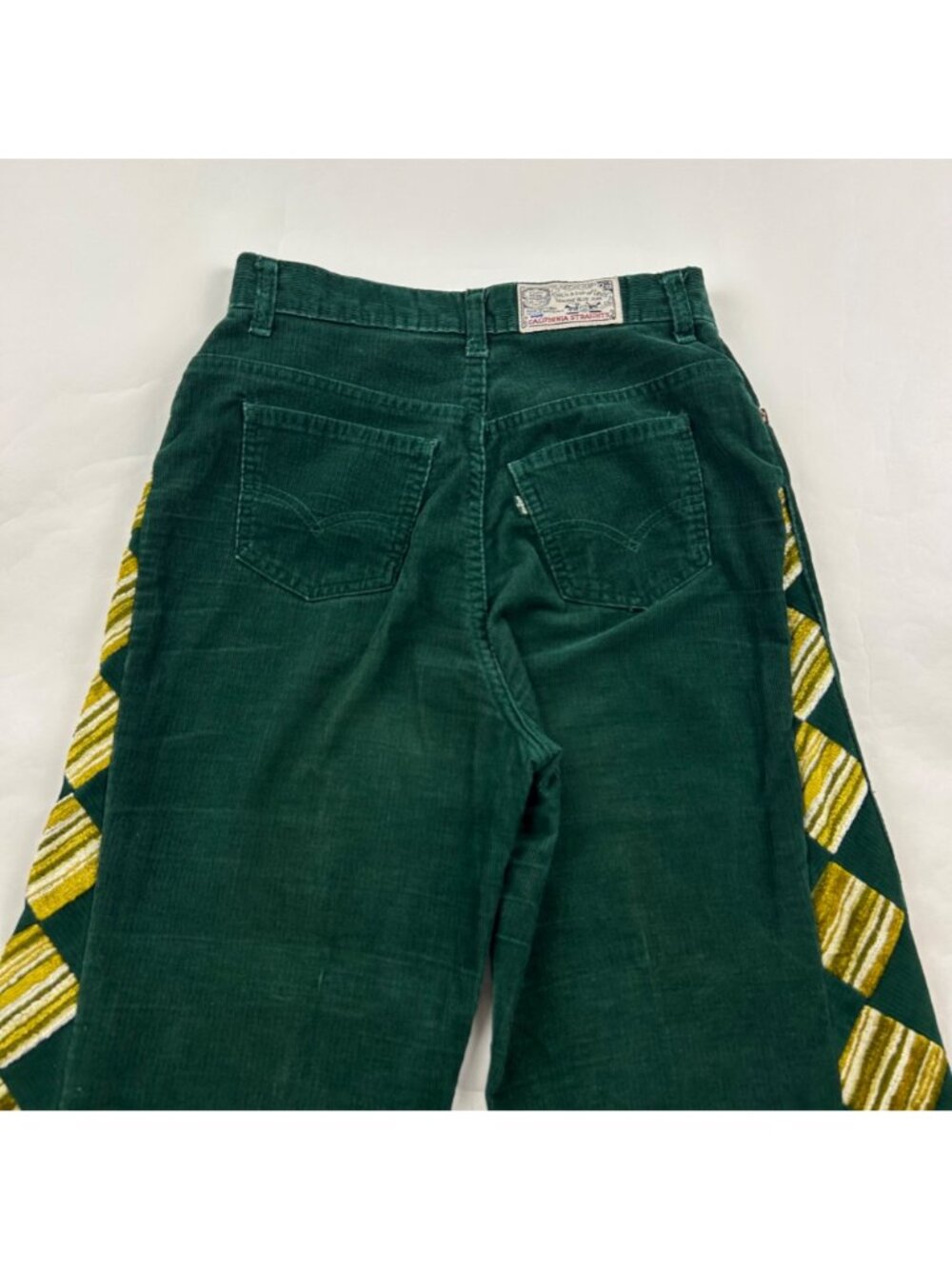 CUSTOM Levi's Forest Green Corduroy Altered High Rise Wide Leg Trouser Pant - Picture 5 of 8